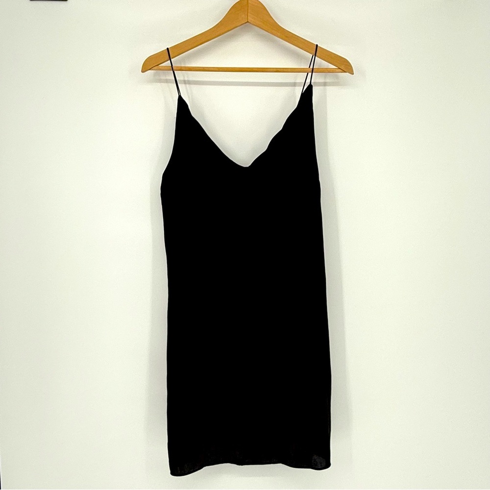 Little Black Mini Slip Dress Top Shop 6‎ Spaghetti Straps Minimalist Basic